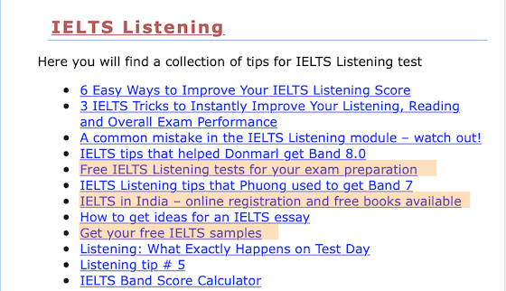 IELTS-blog Listening page detail