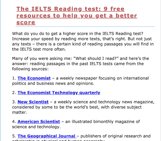 IELTS-blog Reading link