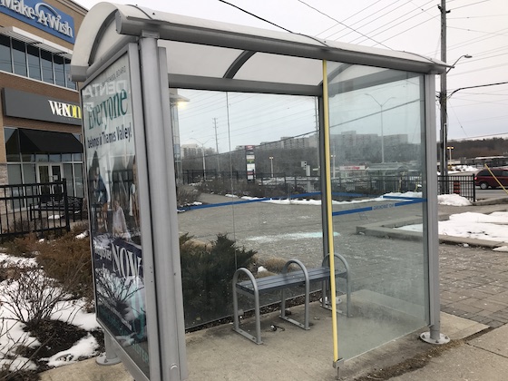 bus stop with roof