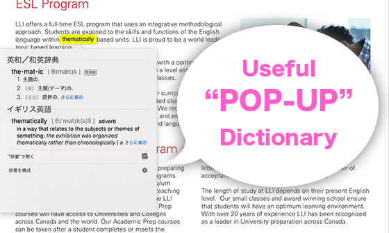 POP-UP dictionary